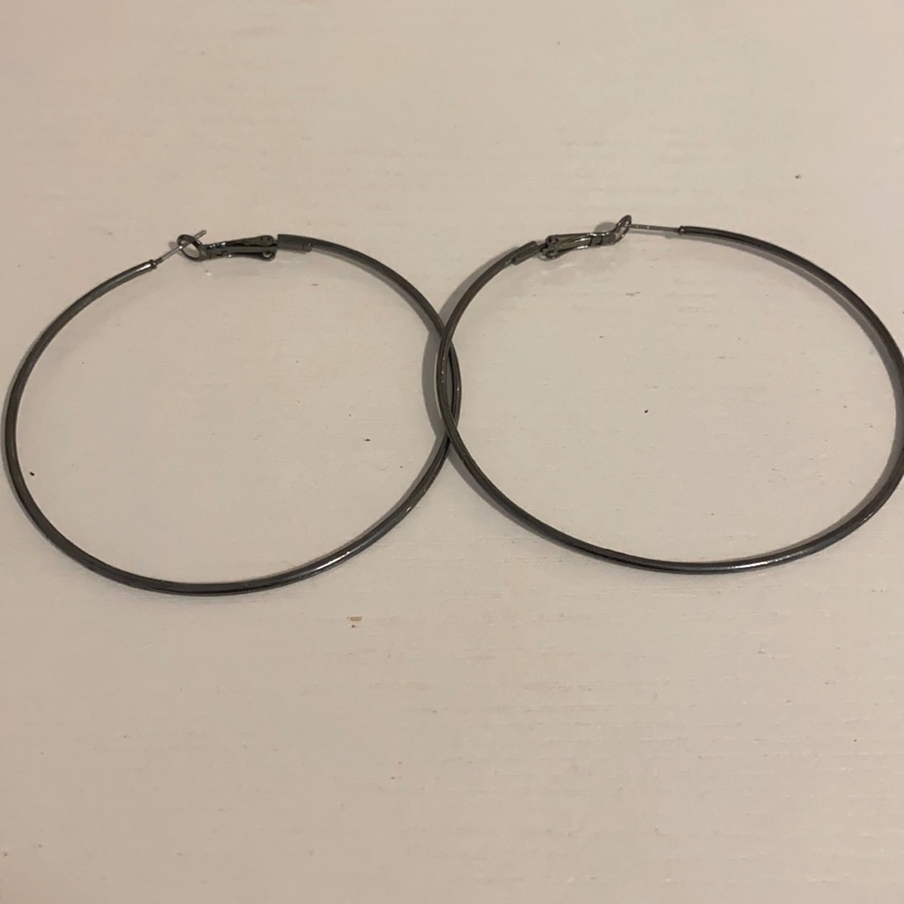 Silver hoop earrings